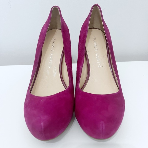 Franco Sarto Fuchsia Suede Heels - Picture 2 of 7